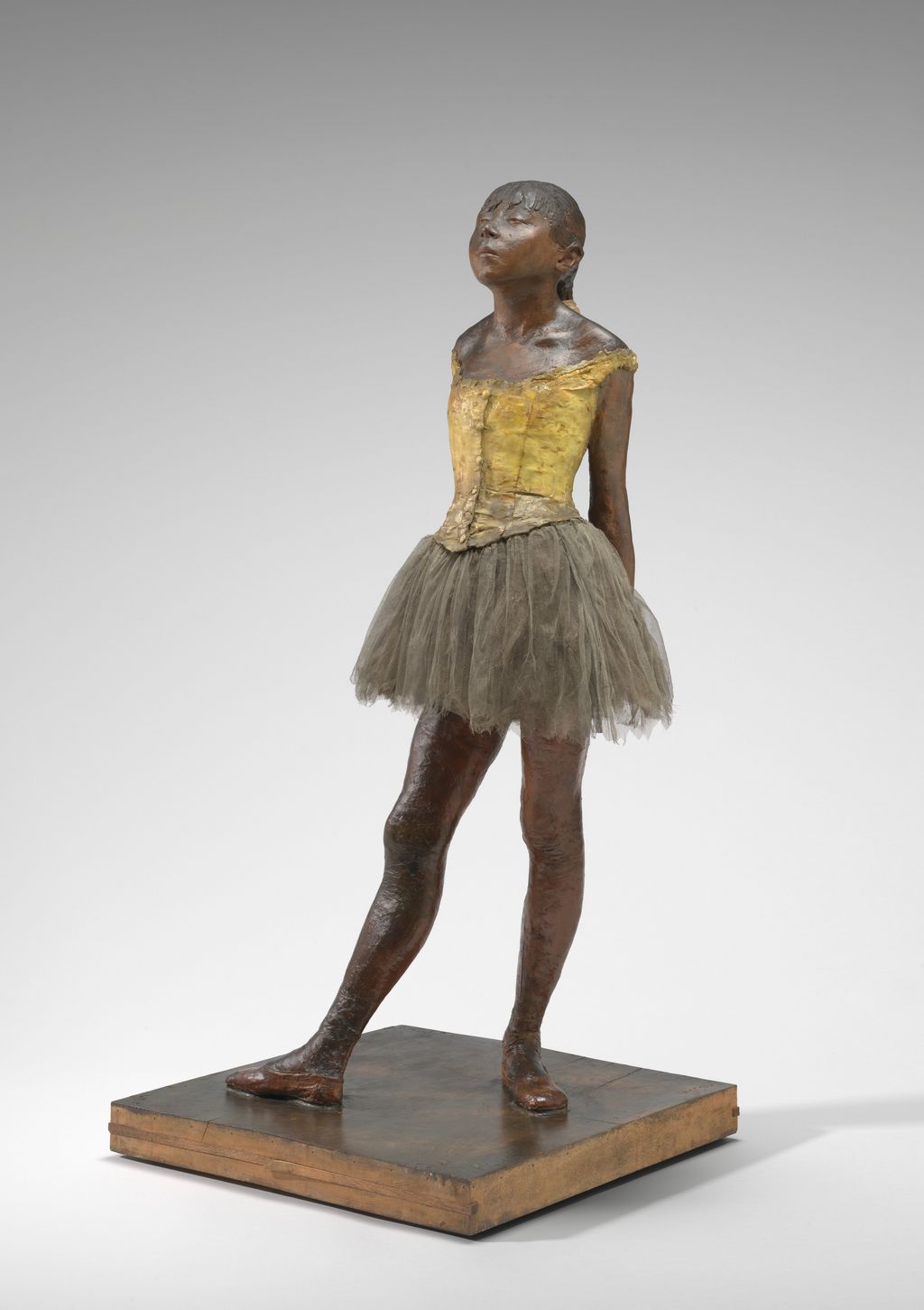 Original wax Little Dancer Aged Fourteen with cloth costume, hair and ballet slippers